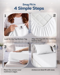 Utopia Bedding fitted sheet on mattress lifestyle image showing smooth tucked corners