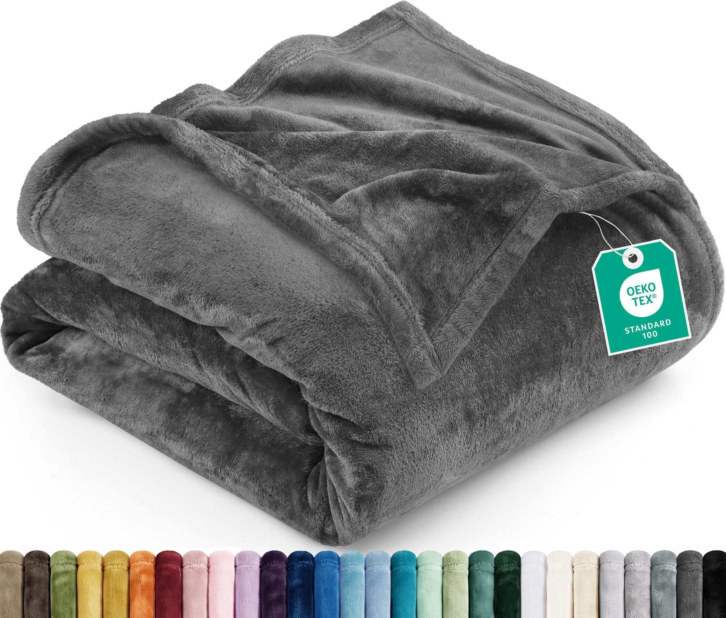 Utopia Bedding king front view showing full grey coverage and luxurious look