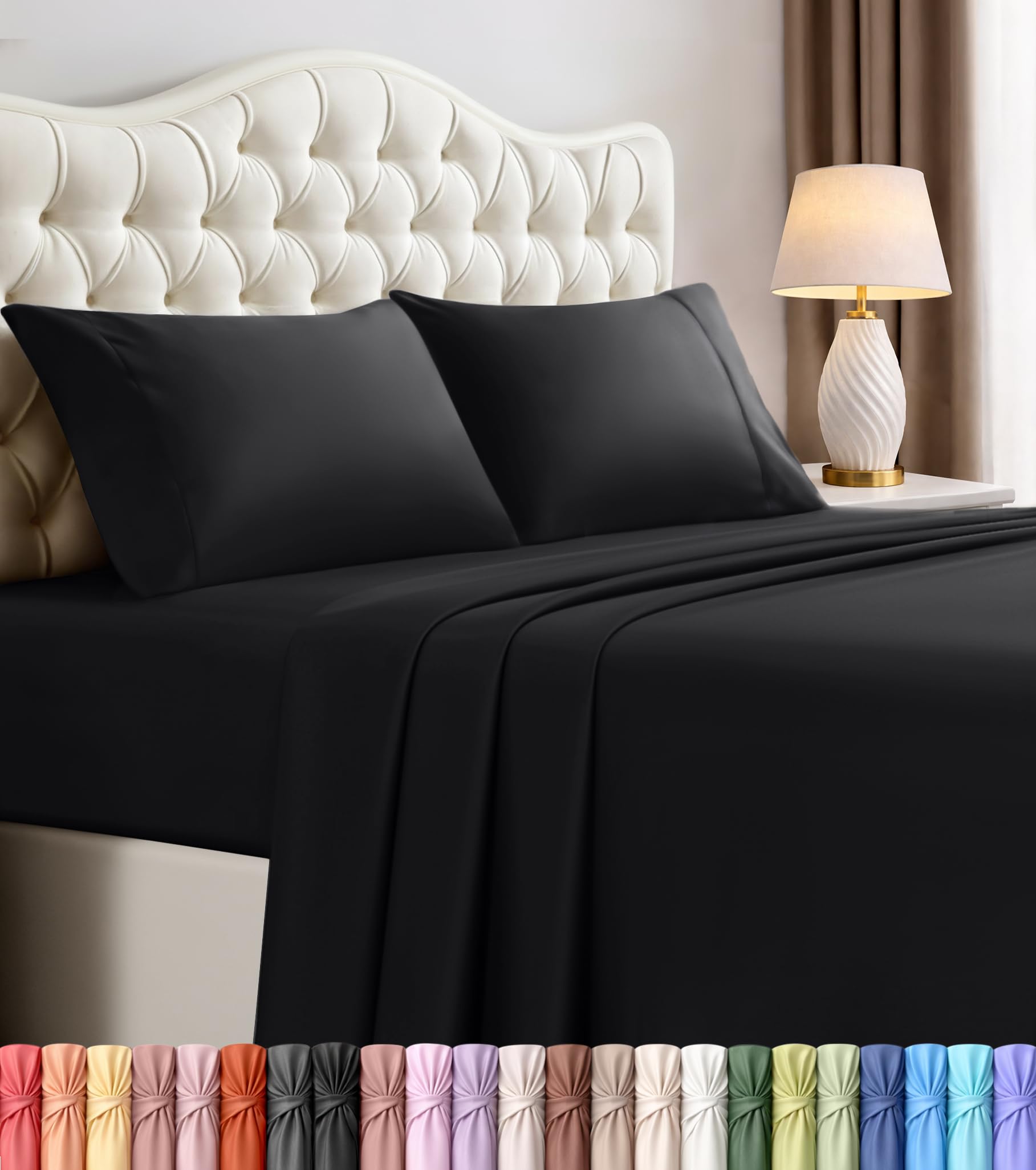 Utopia Bedding packaging front view shows included pieces and clear sizing benefit