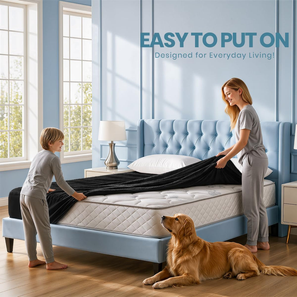 Utopia Bedding hem and label close-up highlighting reinforced seam durability