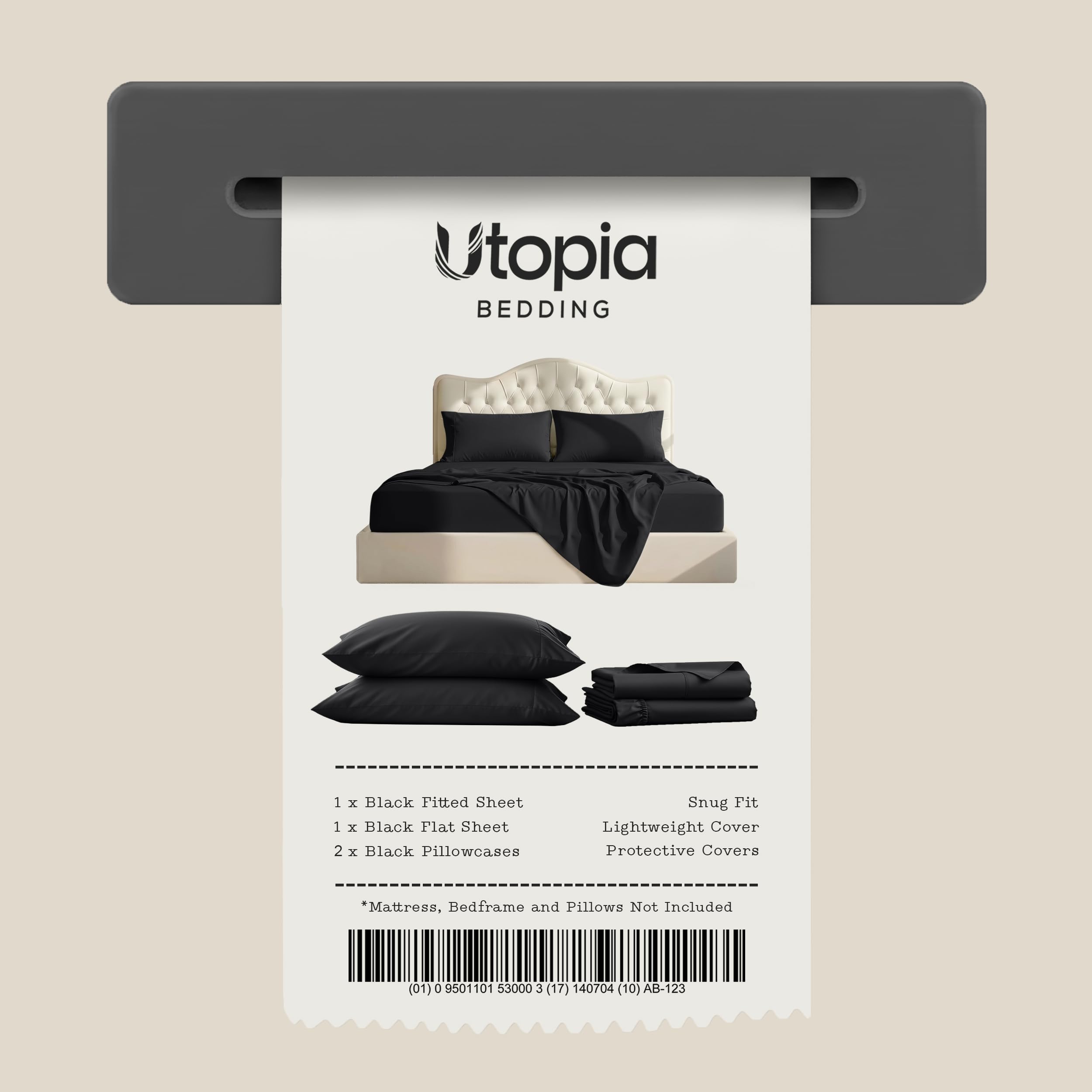 Utopia Bedding lifestyle bedroom setup in black showing hotel-style appearance