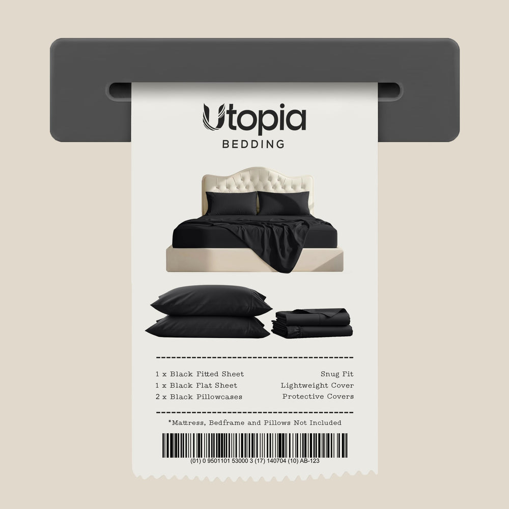 Utopia Bedding lifestyle bedroom setup in black showing hotel-style appearance