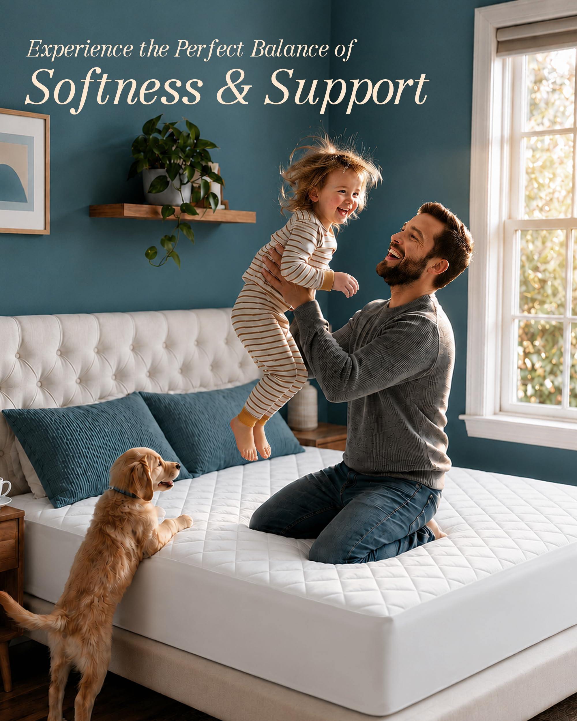 Utopia Bedding lifestyle bedroom setup illustrating added comfort and neat appearance