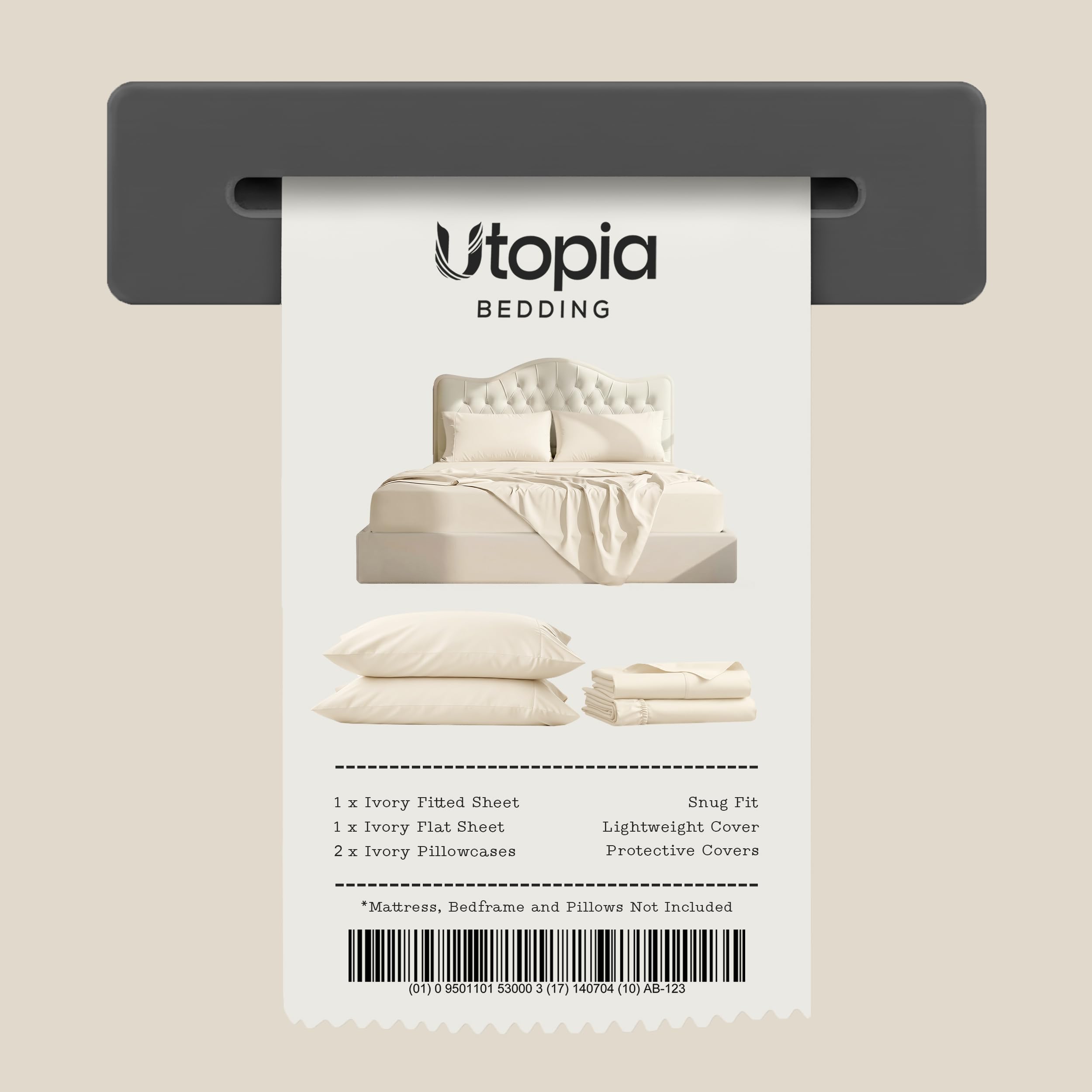 Utopia Bedding made bed in bedroom setting showing hotel-style appearance benefit