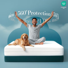 Utopia Bedding protector on a queen mattress in use, showing no shifting benefit