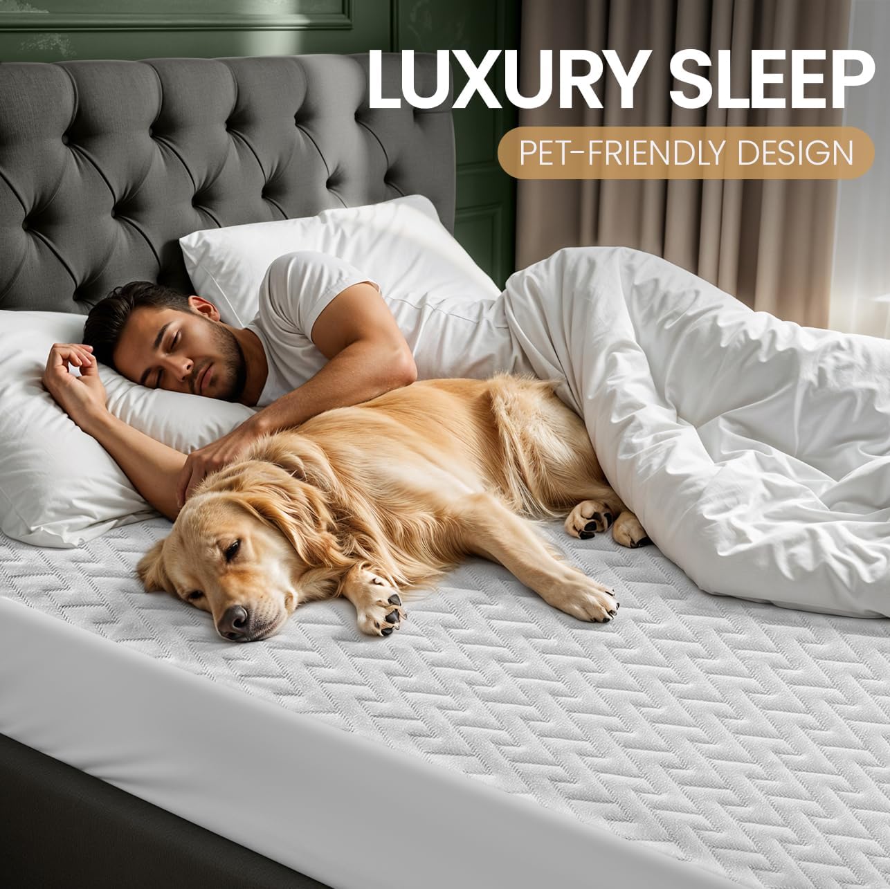 Utopia Bedding on bed in bedroom illustrating natural look and comfort