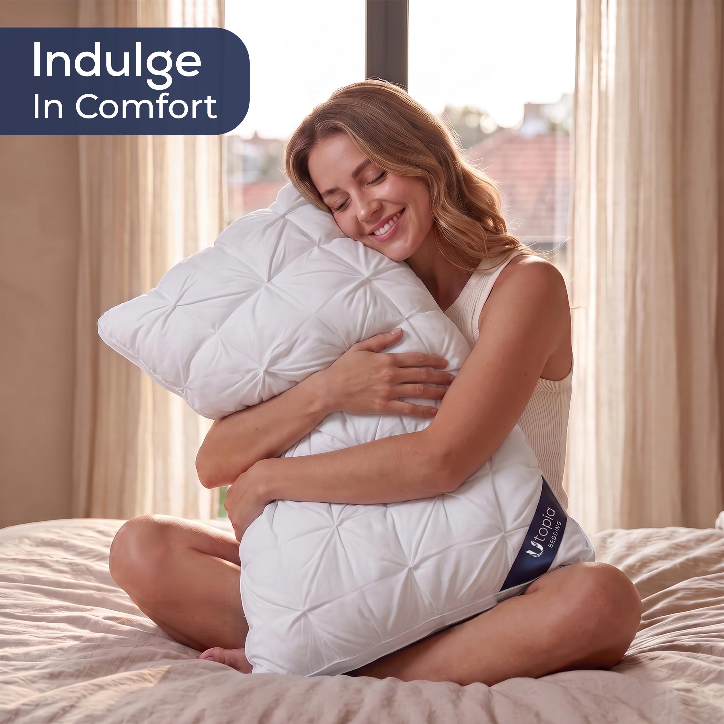 Utopia Bedding cotton fabric texture close-up emphasizing breathable, soft cover benefit