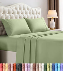 Utopia Bedding queen sheet set front view showing neat hotel-style bed and easy styling