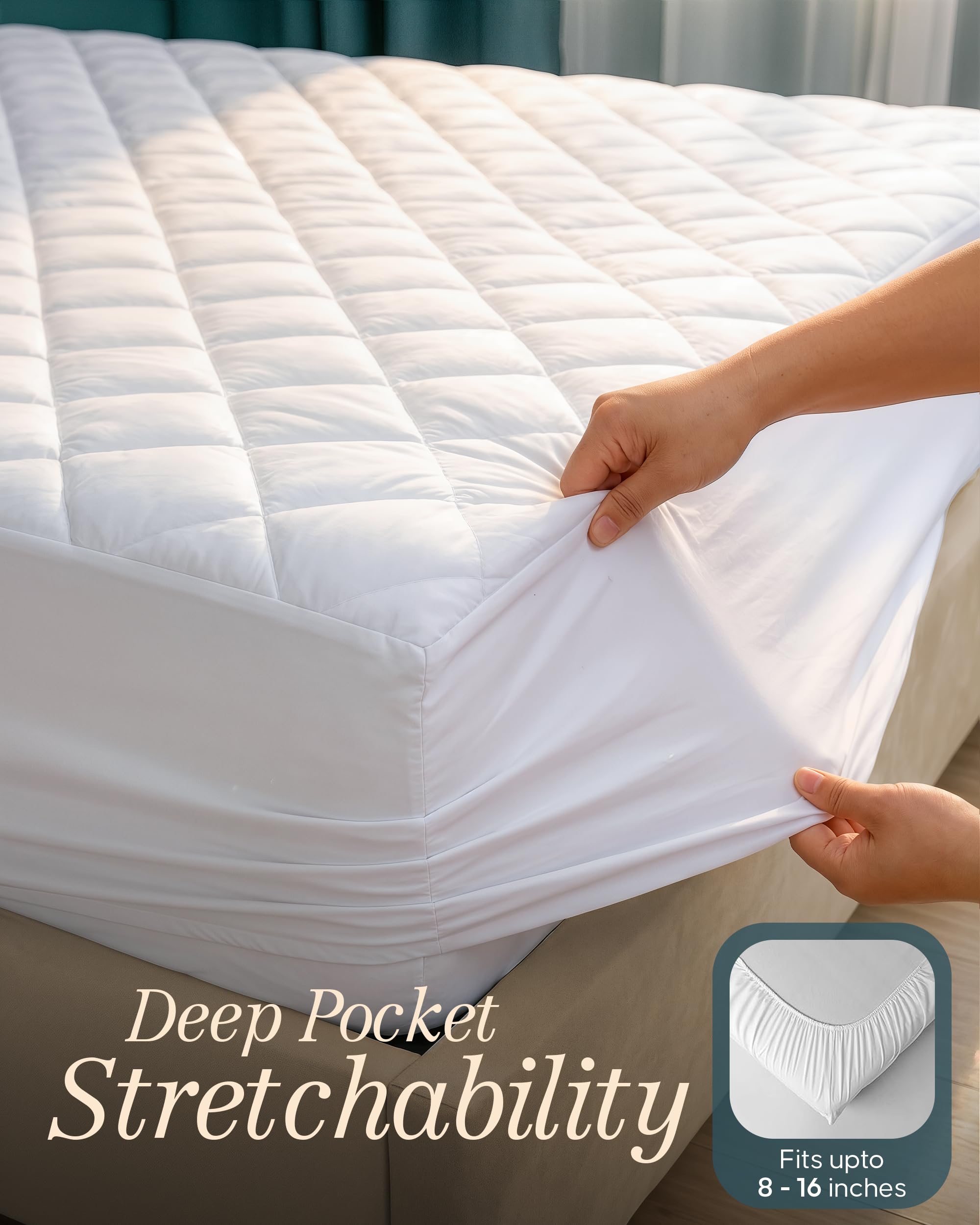 Utopia Bedding quilted surface close-up highlighting plush texture and breathable microfiber comfort