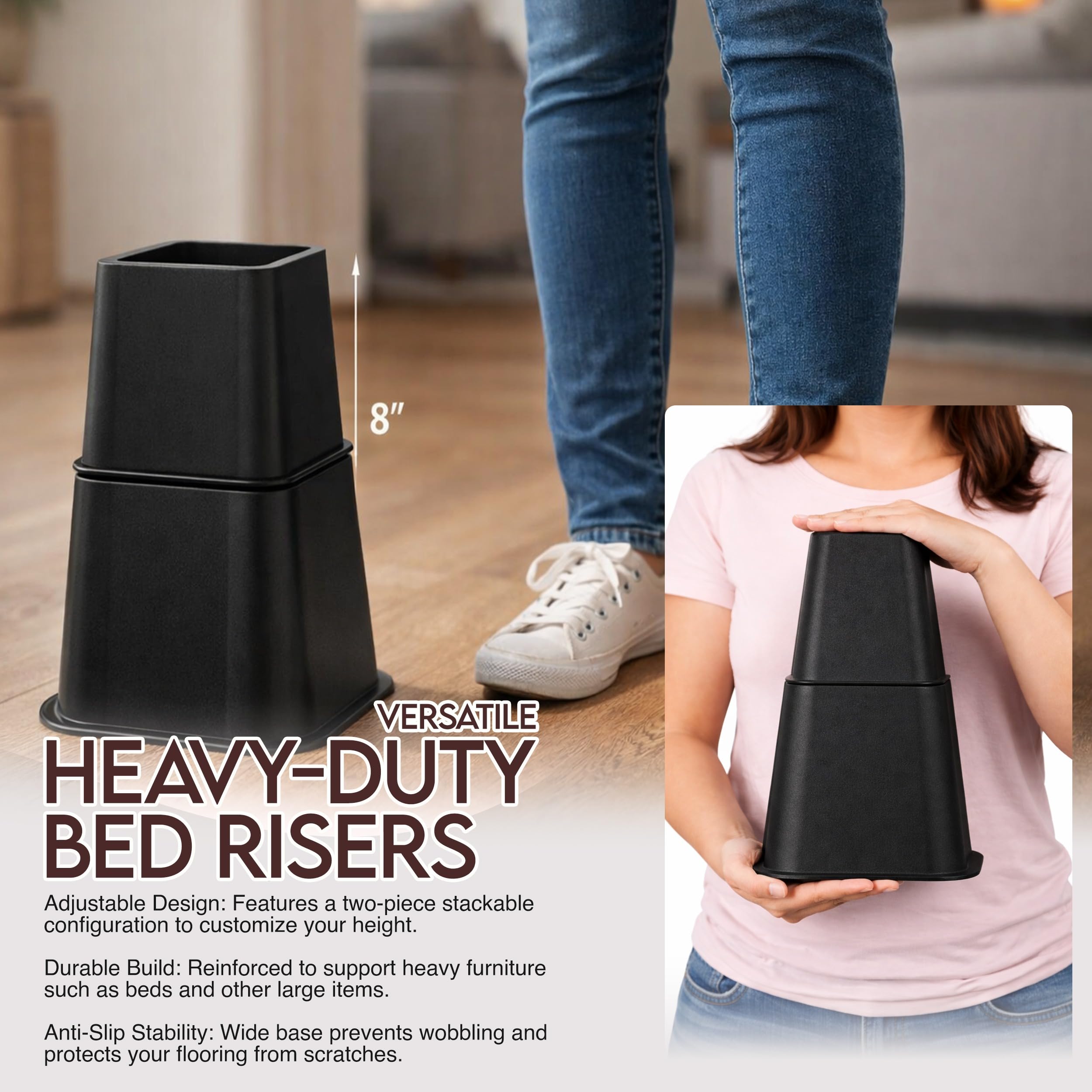 Utopia Bedding stacked profile illustrating combined height benefit and stability