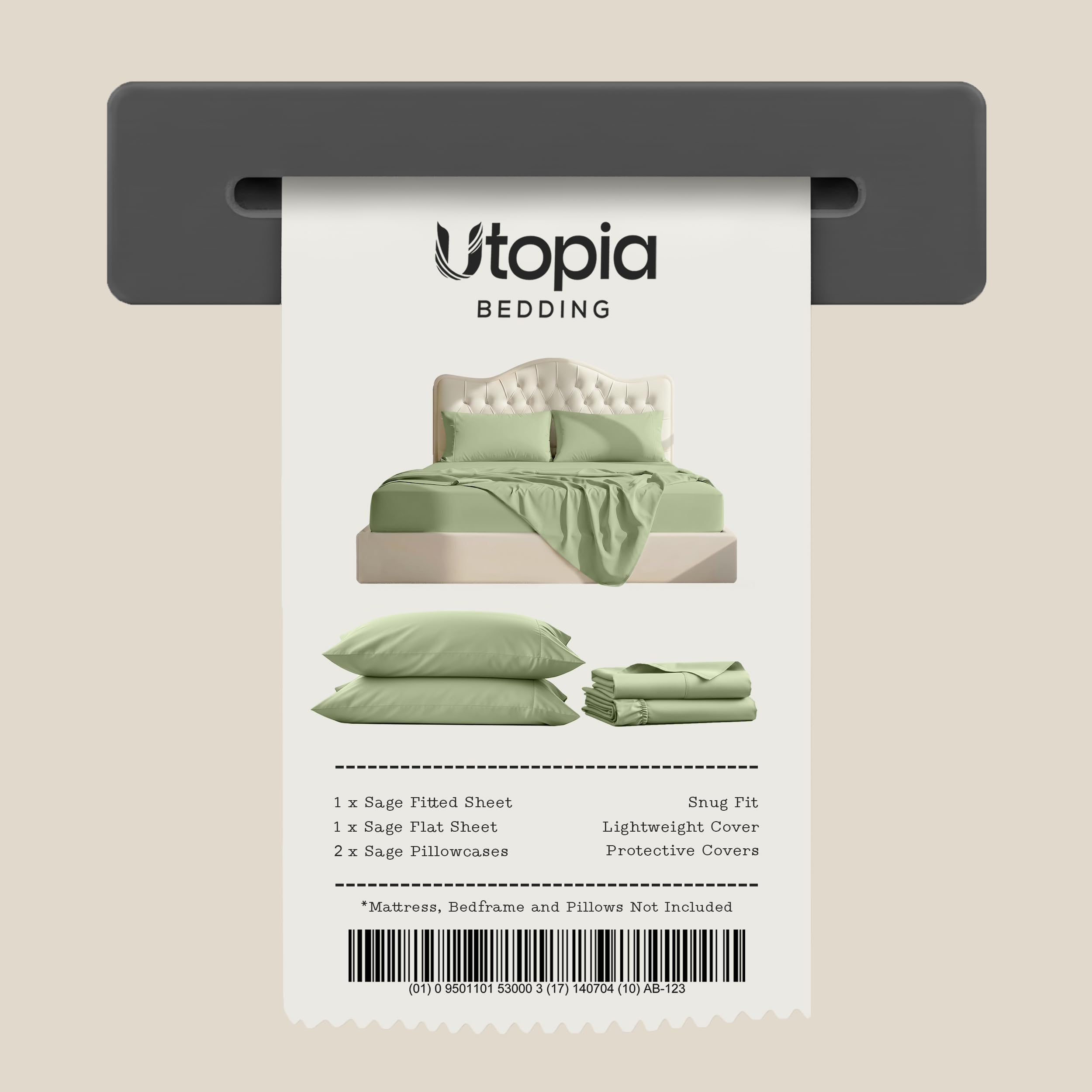 Utopia Bedding fitted sheet on tall mattress showing 16-inch pocket fit and snug hold