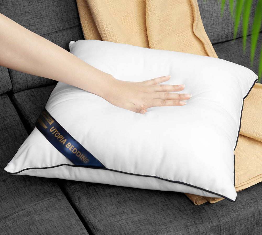 Utopia Bedding beside a ruler showing exact 18x18 inch size for fit reference
