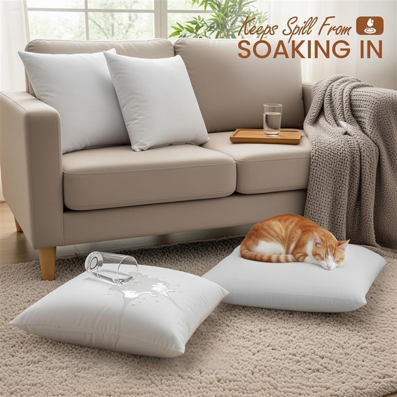 Utopia Bedding pillow next to ruler showing accurate 18x18 inch size for scale
