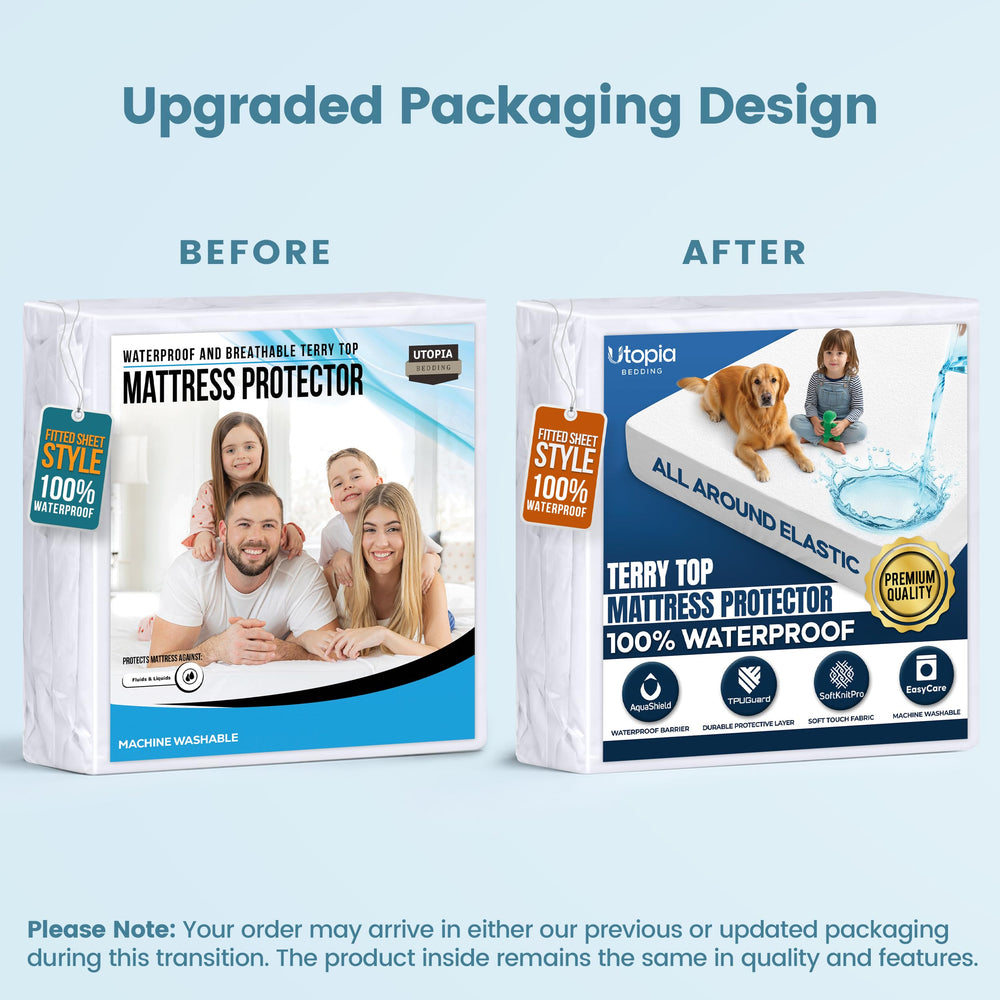 Utopia Bedding protector on king mattress showing correct scale