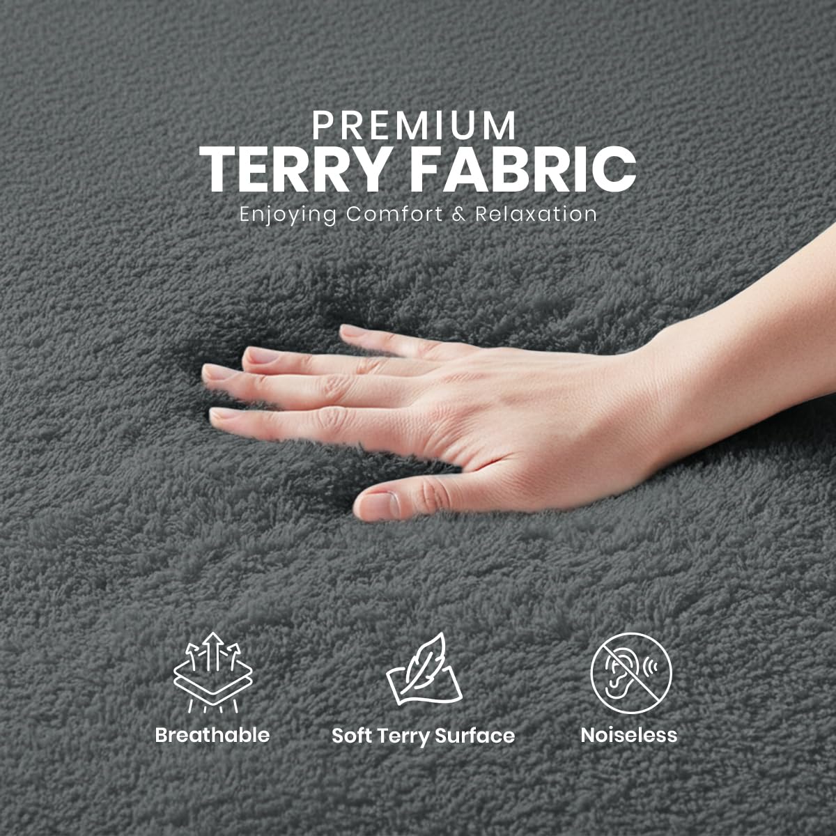 Utopia Bedding close-up of terry top texture illustrating soft absorbent surface benefit