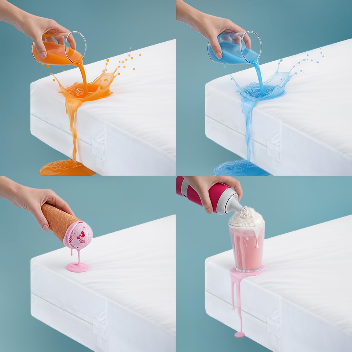 Utopia Bedding protector stretched over mattress illustrating depth fit