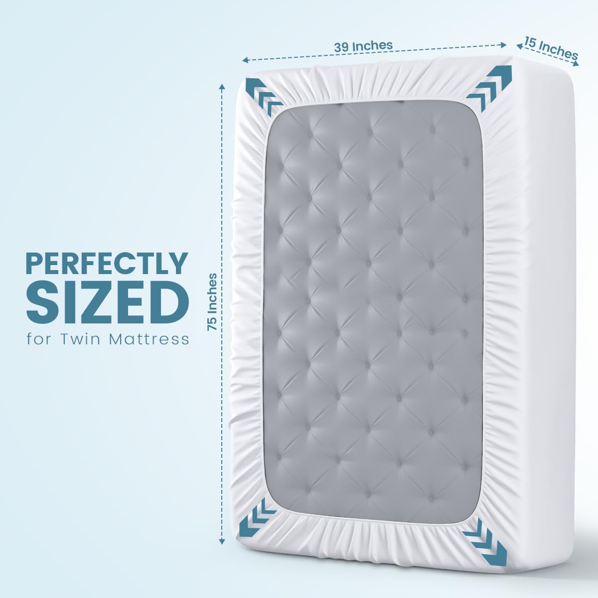 Utopia Bedding TPU backing close-up, delivers reliable waterproof protection