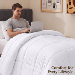 Utopia Bedding corner tabs visible for secure attachment to duvet cover and stability