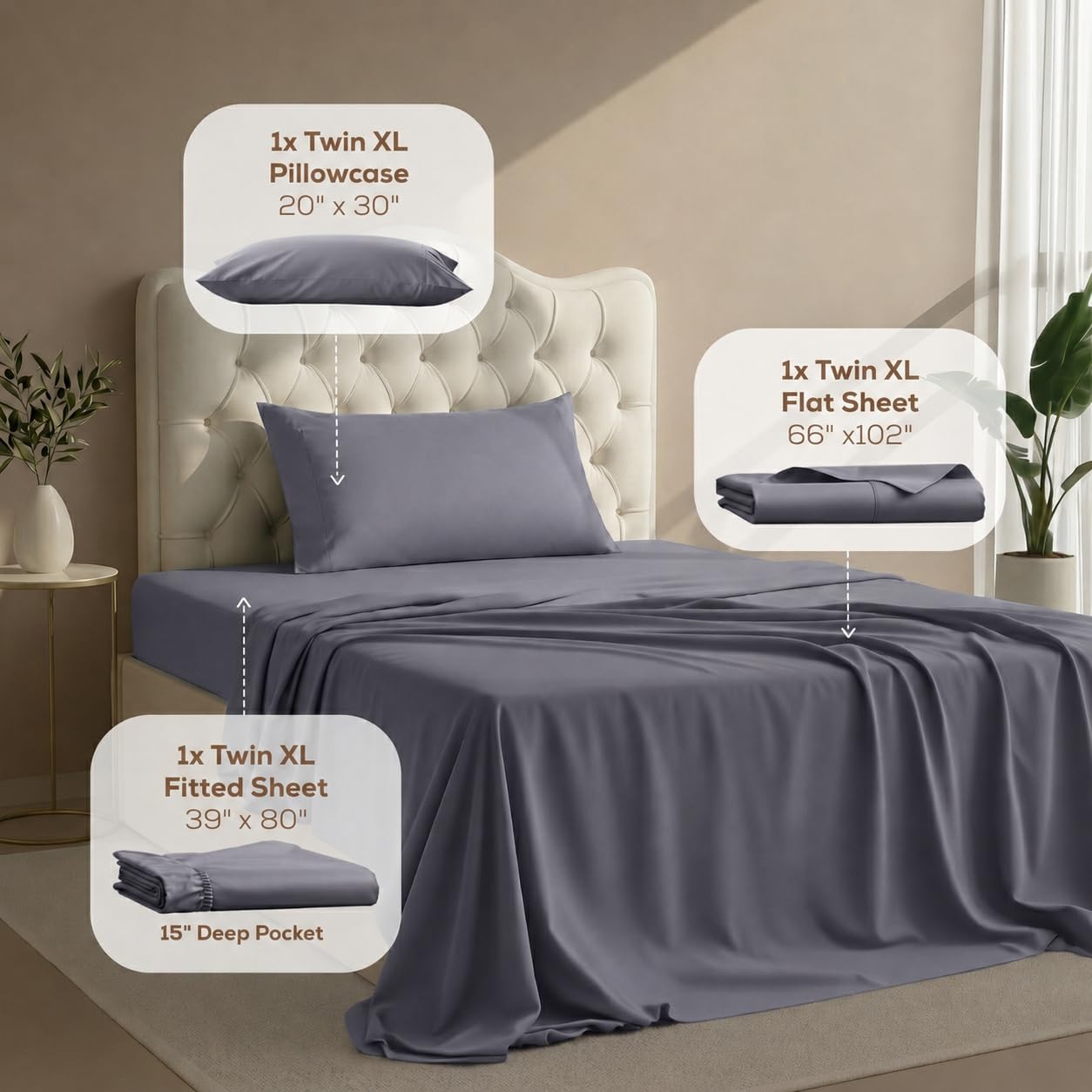 Utopia Bedding fitted sheet elastic close-up showing secure deep-pocket fit