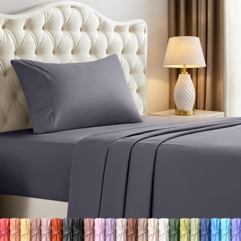 Utopia Bedding neatly folded sheet set stacked for easy storage and travel