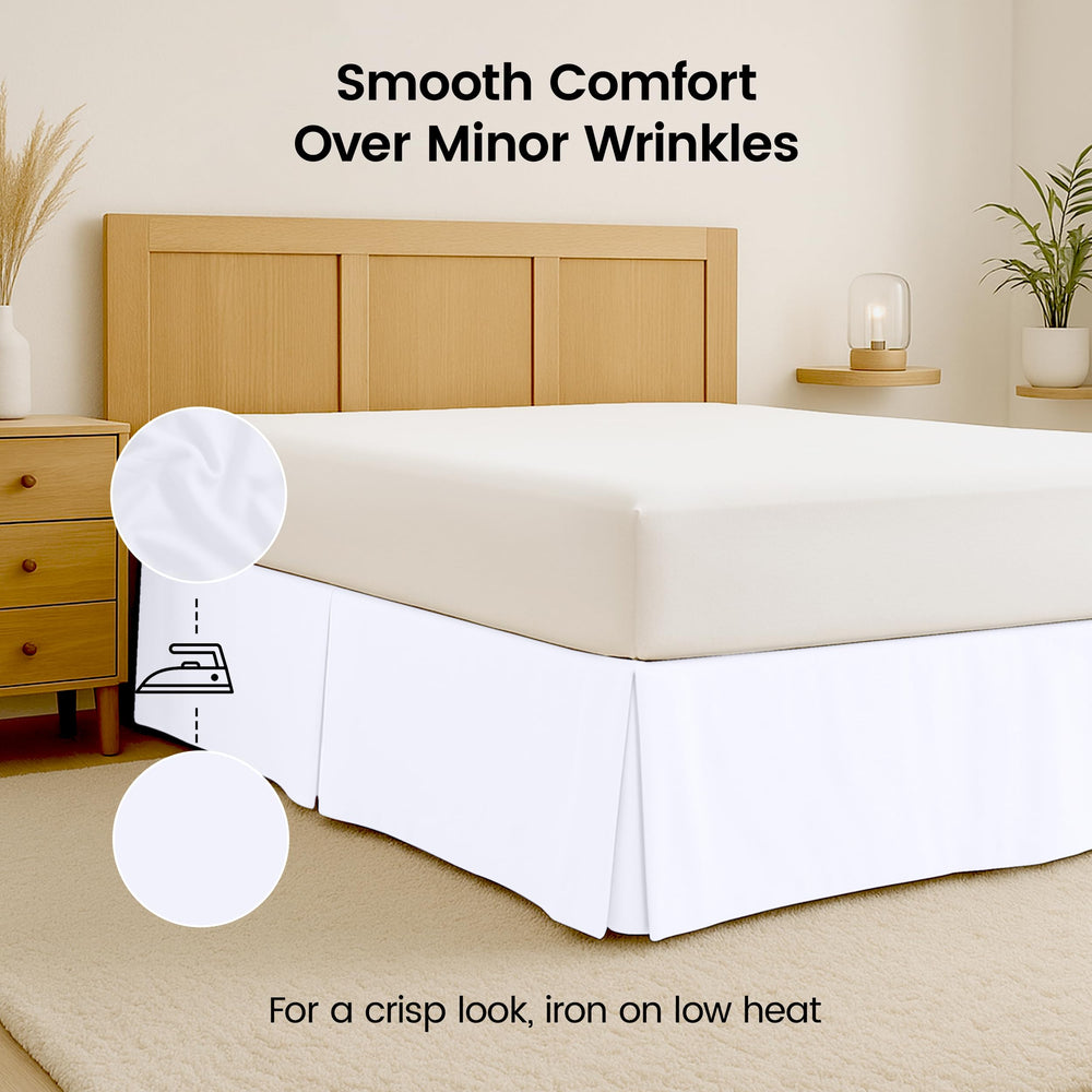 Utopia Bedding bed skirt concealing under-bed storage for tidy organization