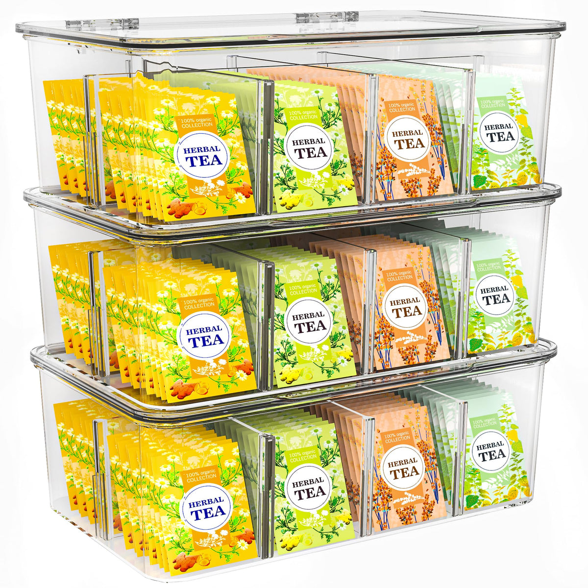 Utopia Home clear organizer front view showing tidy storage and quick selection