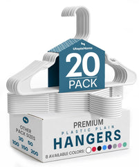 Utopia Home front view of 20-pack hangers showing neat uniformity and space savings