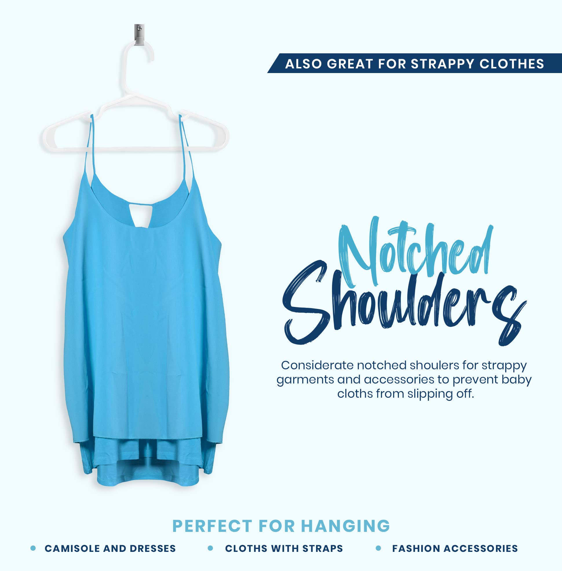 Utopia Home hanger holding a baby onesie, protects delicate fabric