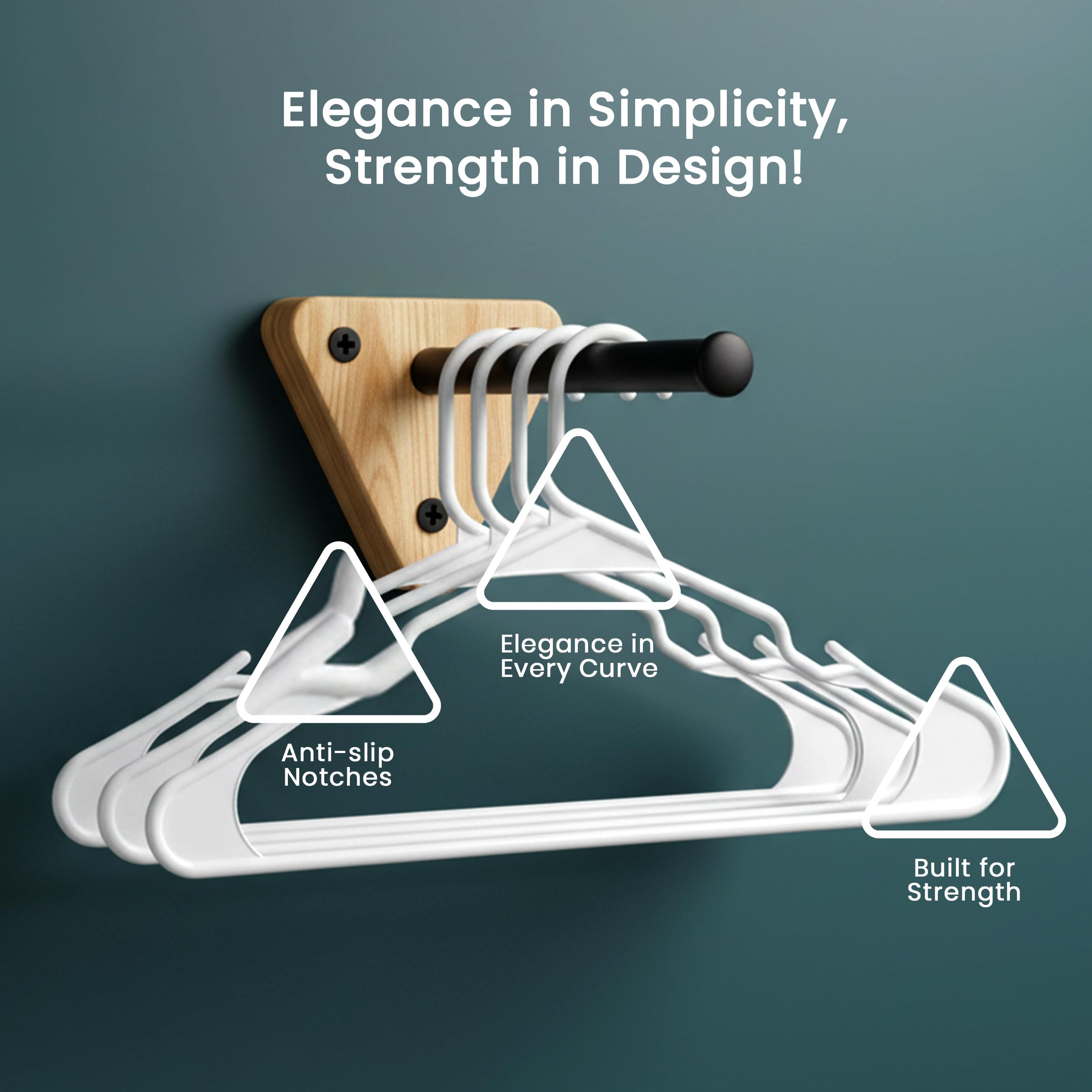 Utopia Home hanger supporting heavy jeans evenly without bending or sagging