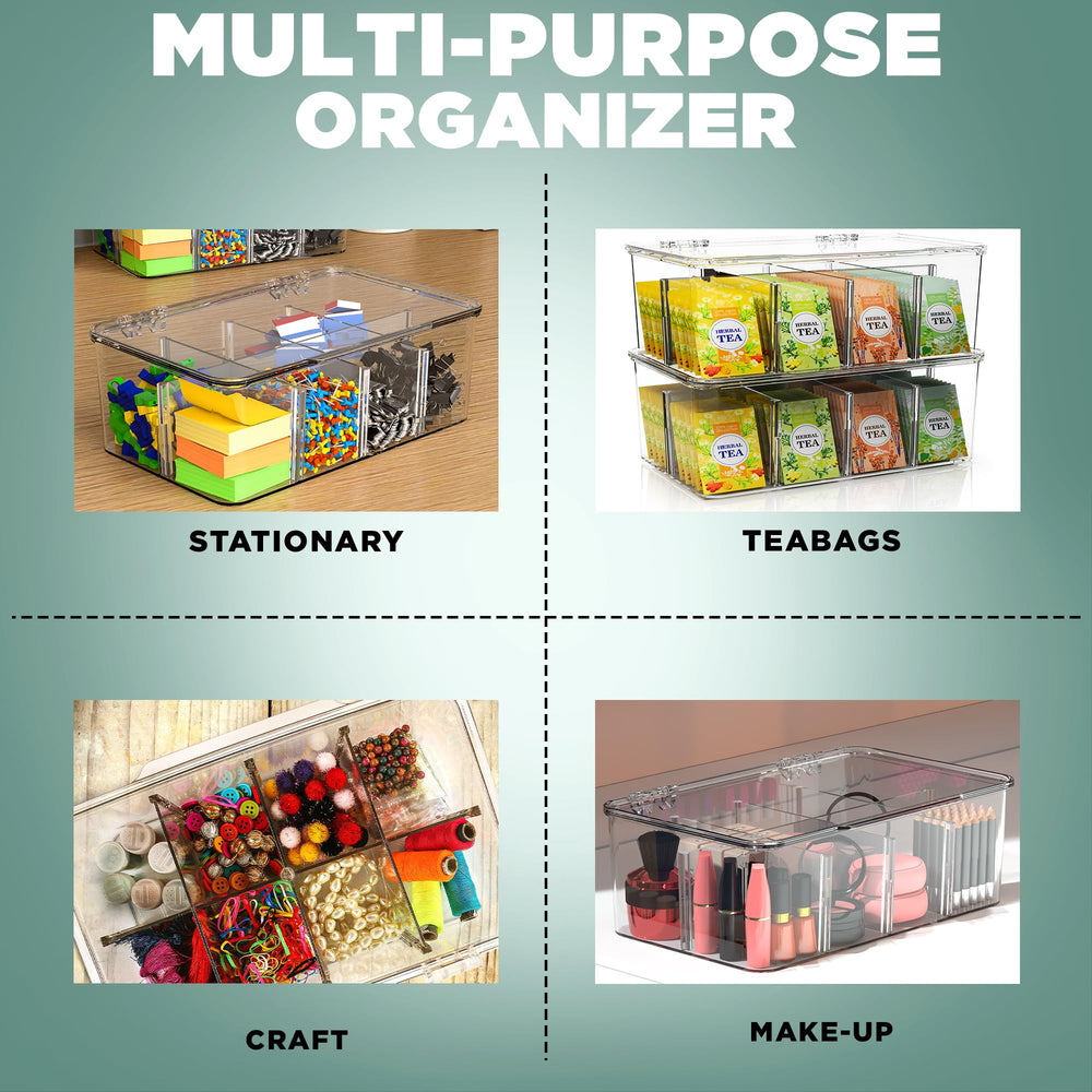 Utopia Home on kitchen counter organizing tea and sweeteners for neatness