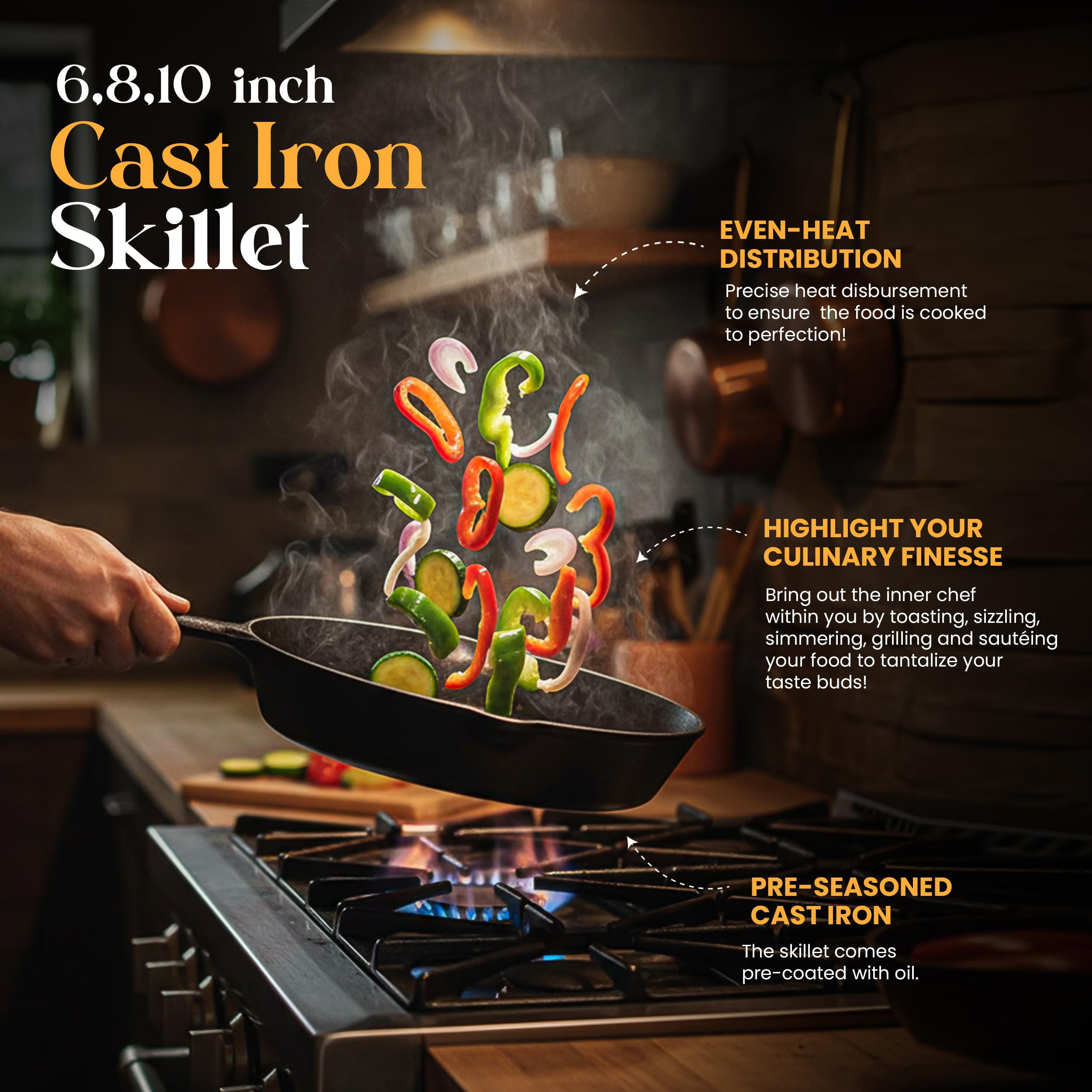 Utopia Kitchen 8-inch skillet frying an omelette demonstrating versatile cooking