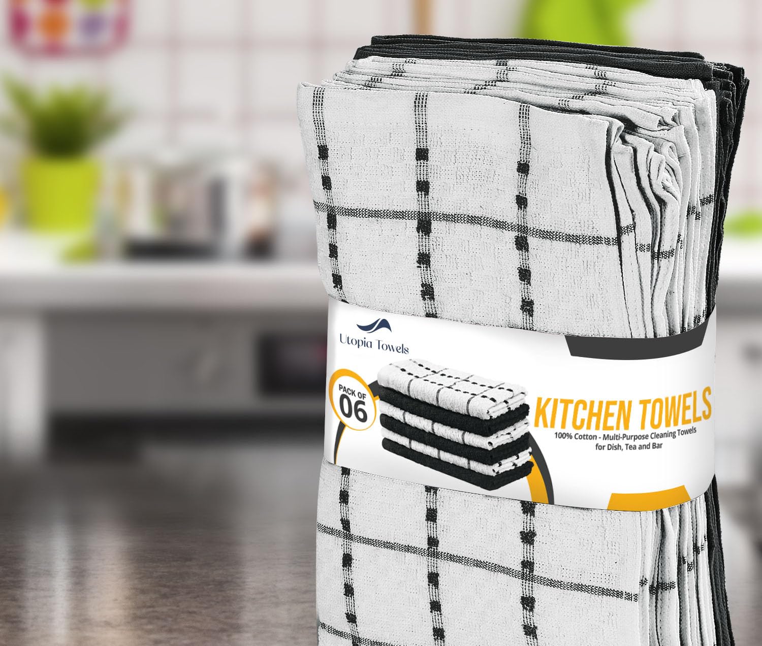Utopia Towels 12-pack box display emphasizing complete set convenience