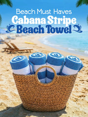 Utopia Towels folded stack highlighting stripe design and easy storage benefit
