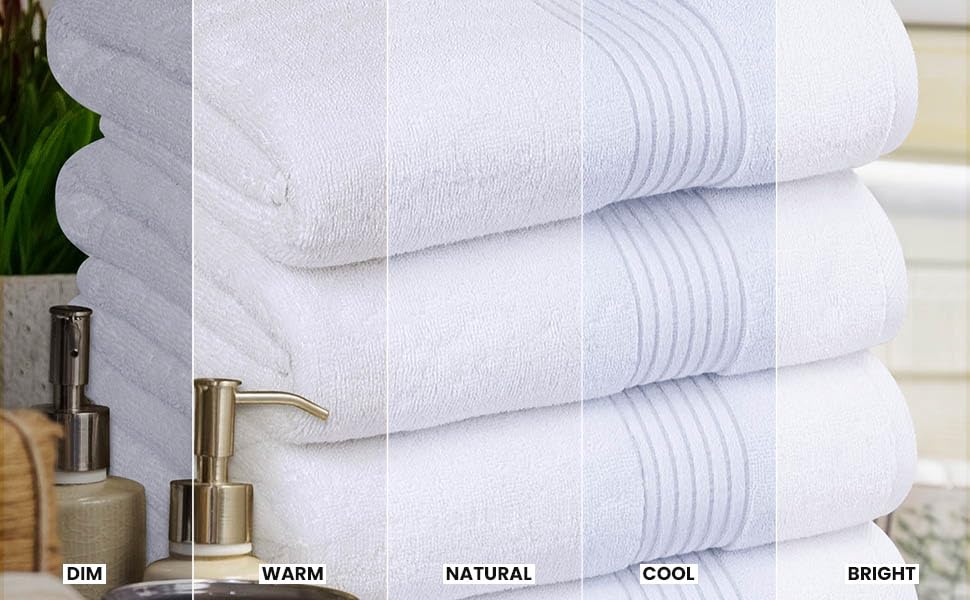 Utopia Towels four towels laid flat to display full dimensions and uniform plush pile for consistent performance