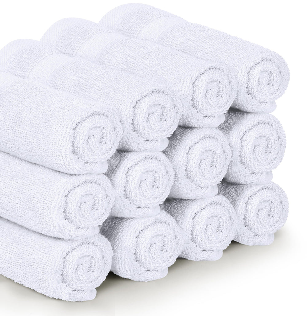Utopia Towels label tag showing 100% combed ring-spun cotton material