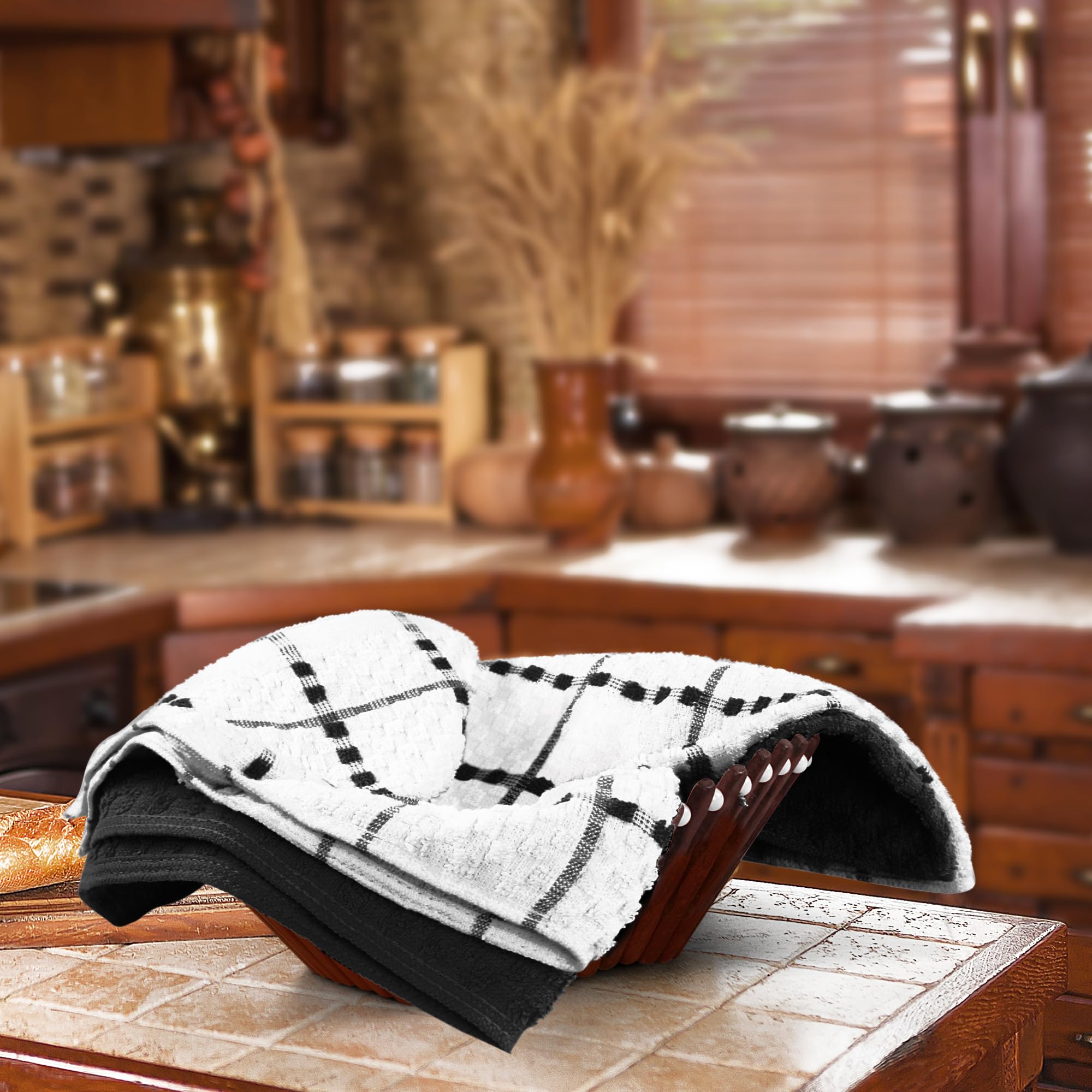 Utopia Towels beside ruler showing 15x25 inch size clarity