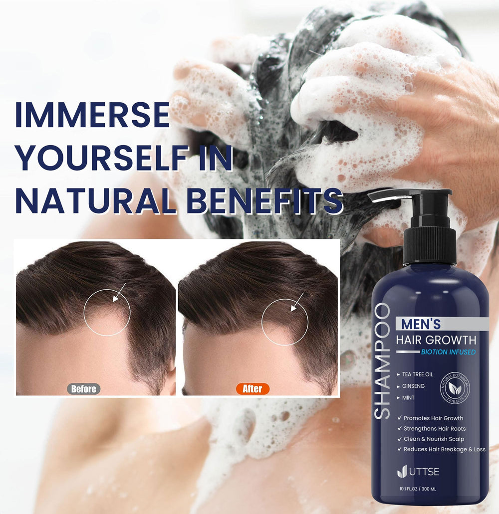 uttse shampoo bottle in shower setting, illustrates post-workout cleansing and refresh