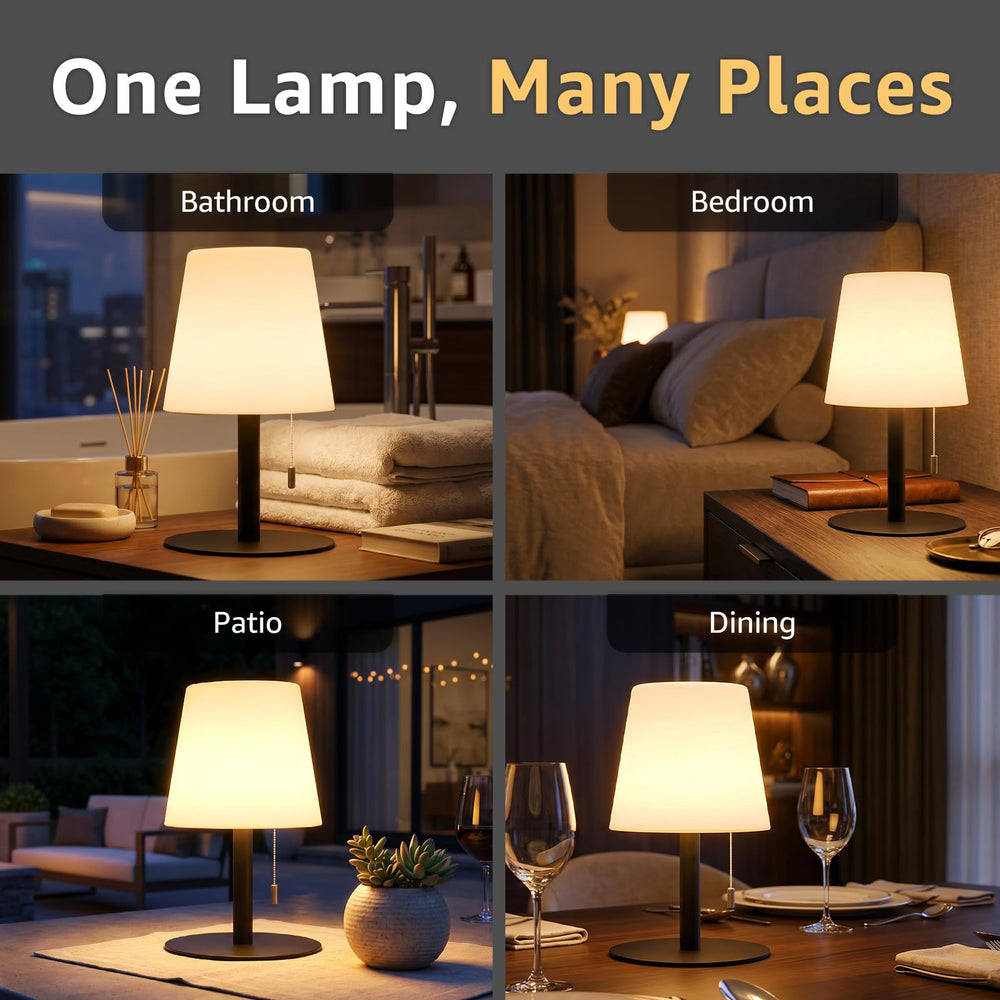 uuffoo lamp next to hand showing compact 9.8-inch scale and portability