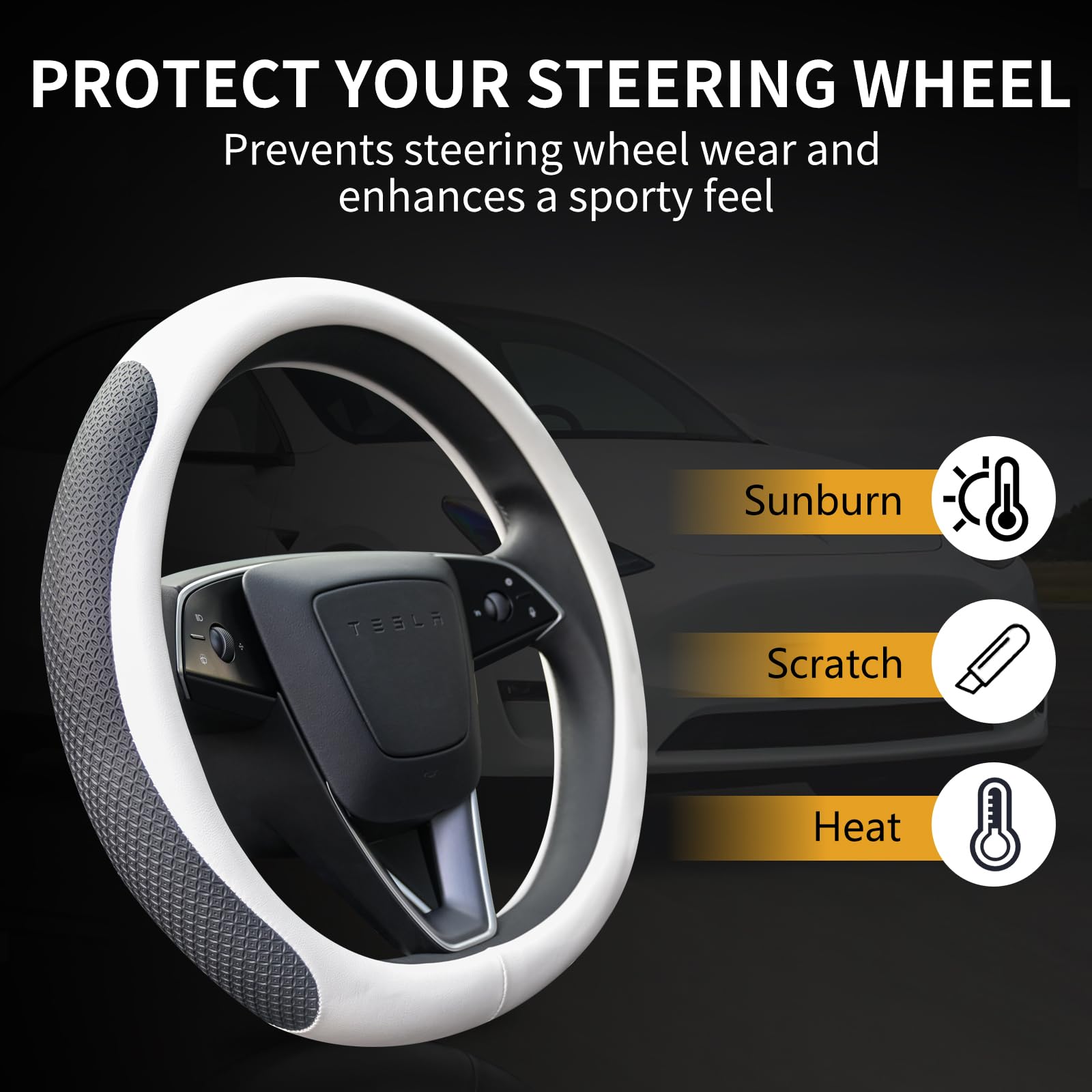 Uxcer lifestyle shot in Tesla interior enhancing cabin style and protection
