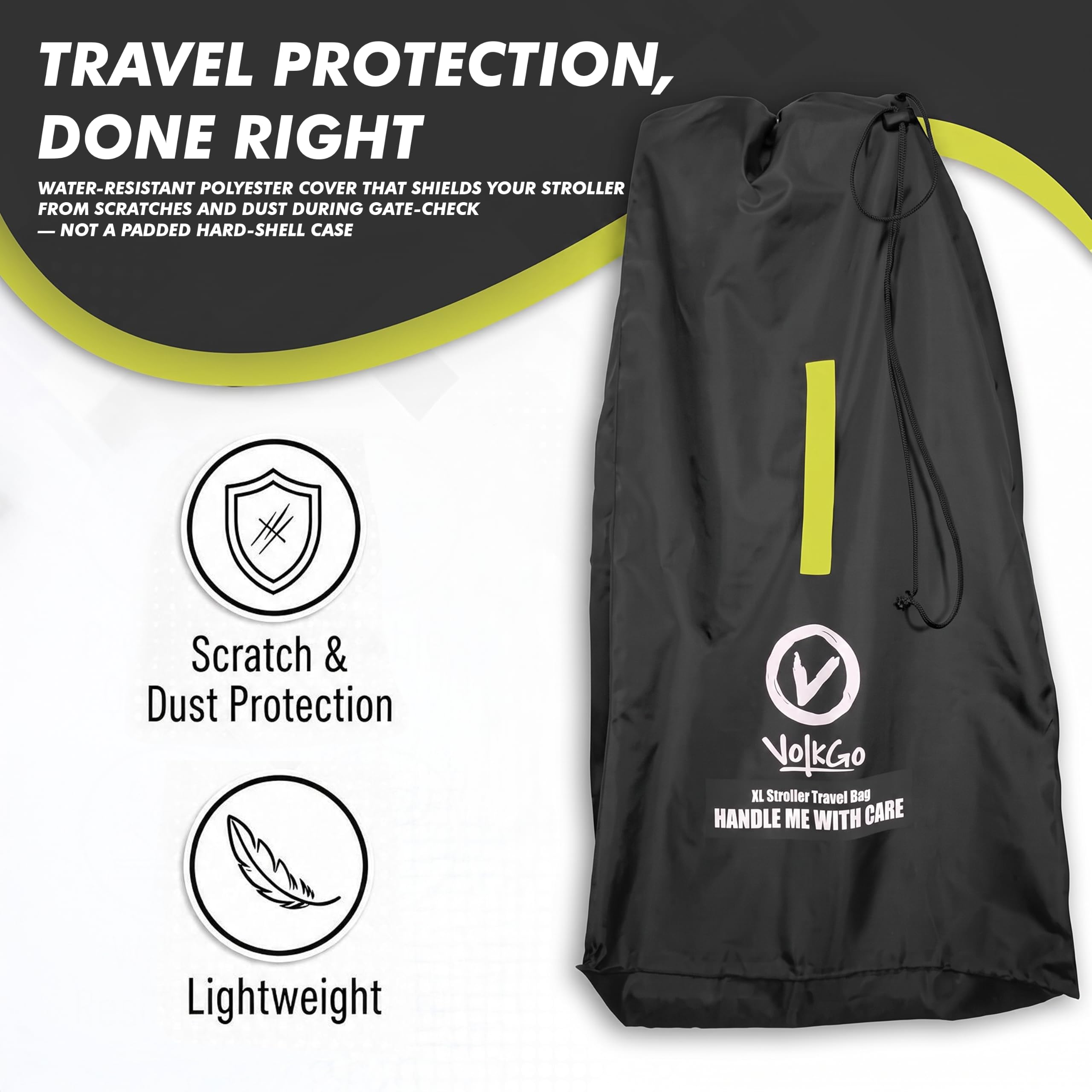 V VOLKGO bag beside carry-on for size comparison and travel planning
