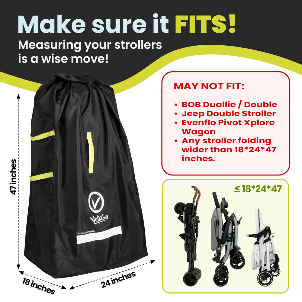 V VOLKGO stroller folded inside bag for scratch and dirt protection