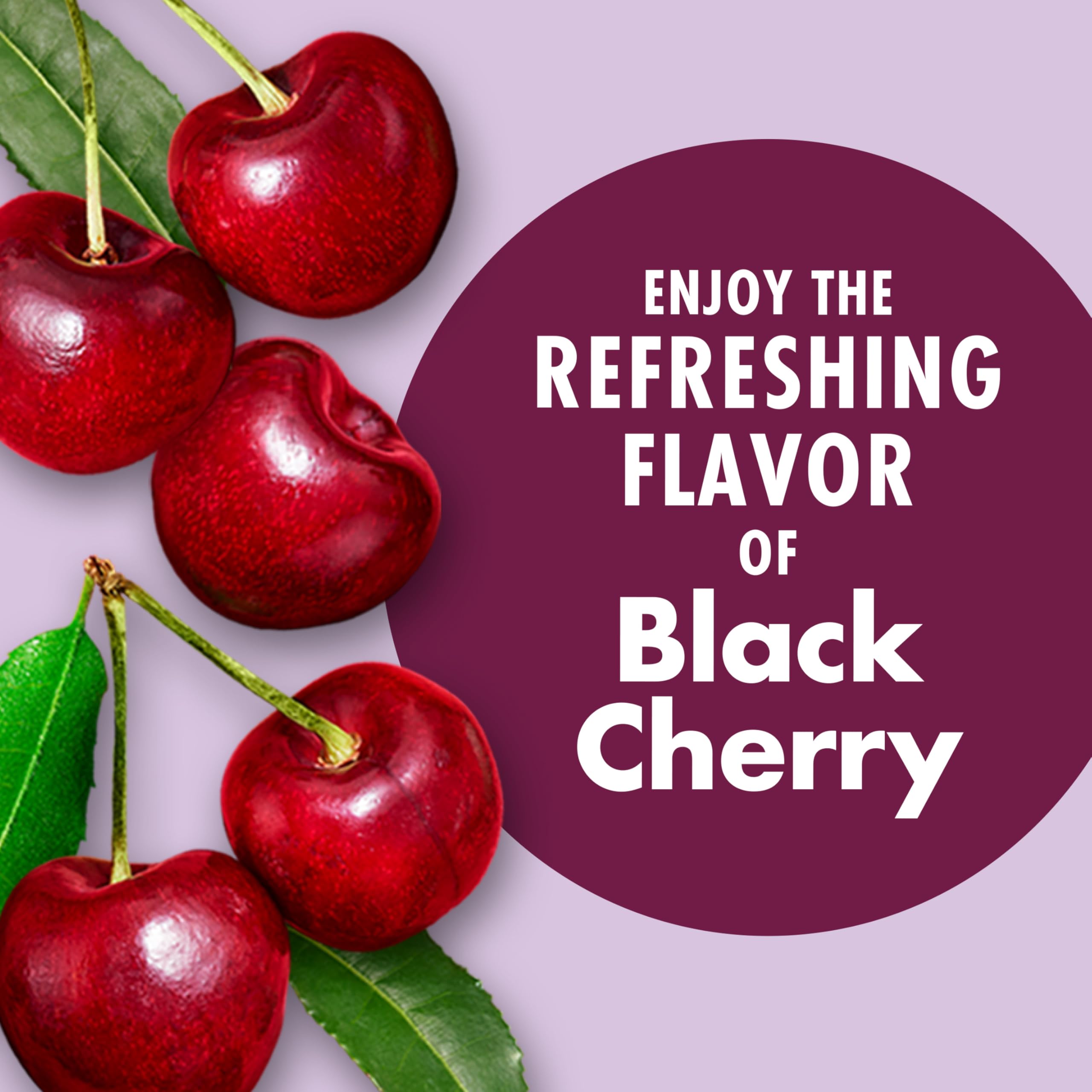V8 Energy black cherry can next to ruler illustrating 8 fl oz serving size and portability