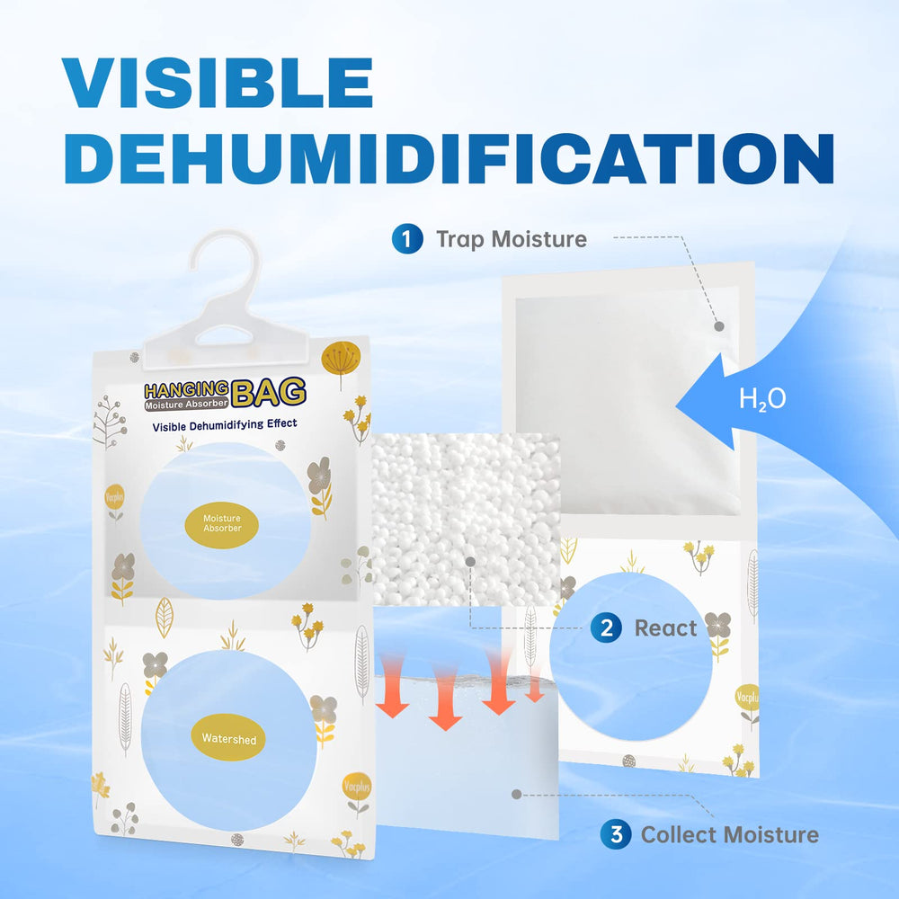 Vacplus on bathroom shelf reduces humidity and keeps toiletries dry