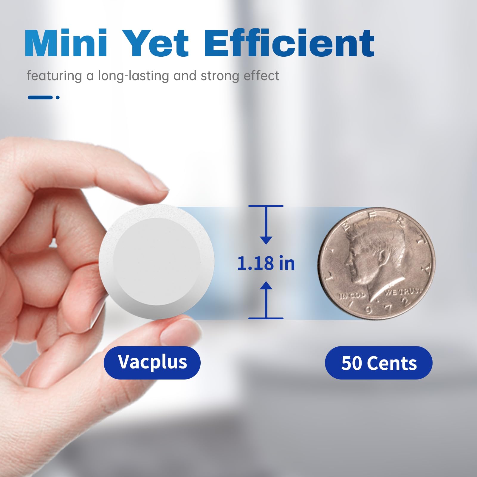 Vacplus single tablet close-up highlighting texture and shape