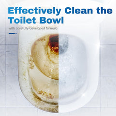 Vacplus tablet placed in toilet tank demonstrating easy use