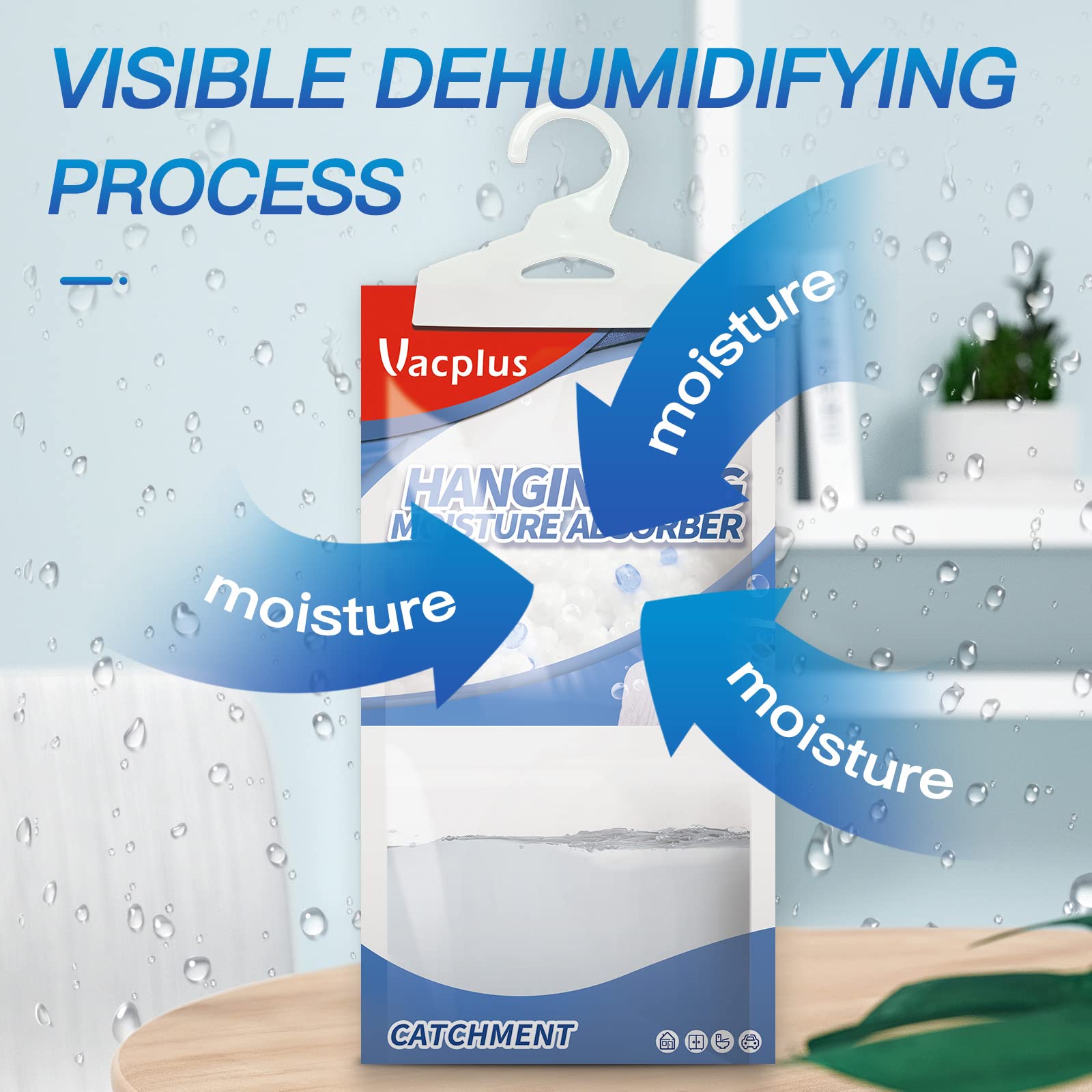 Vacplus visible reservoir with collected water showing clear progress monitoring