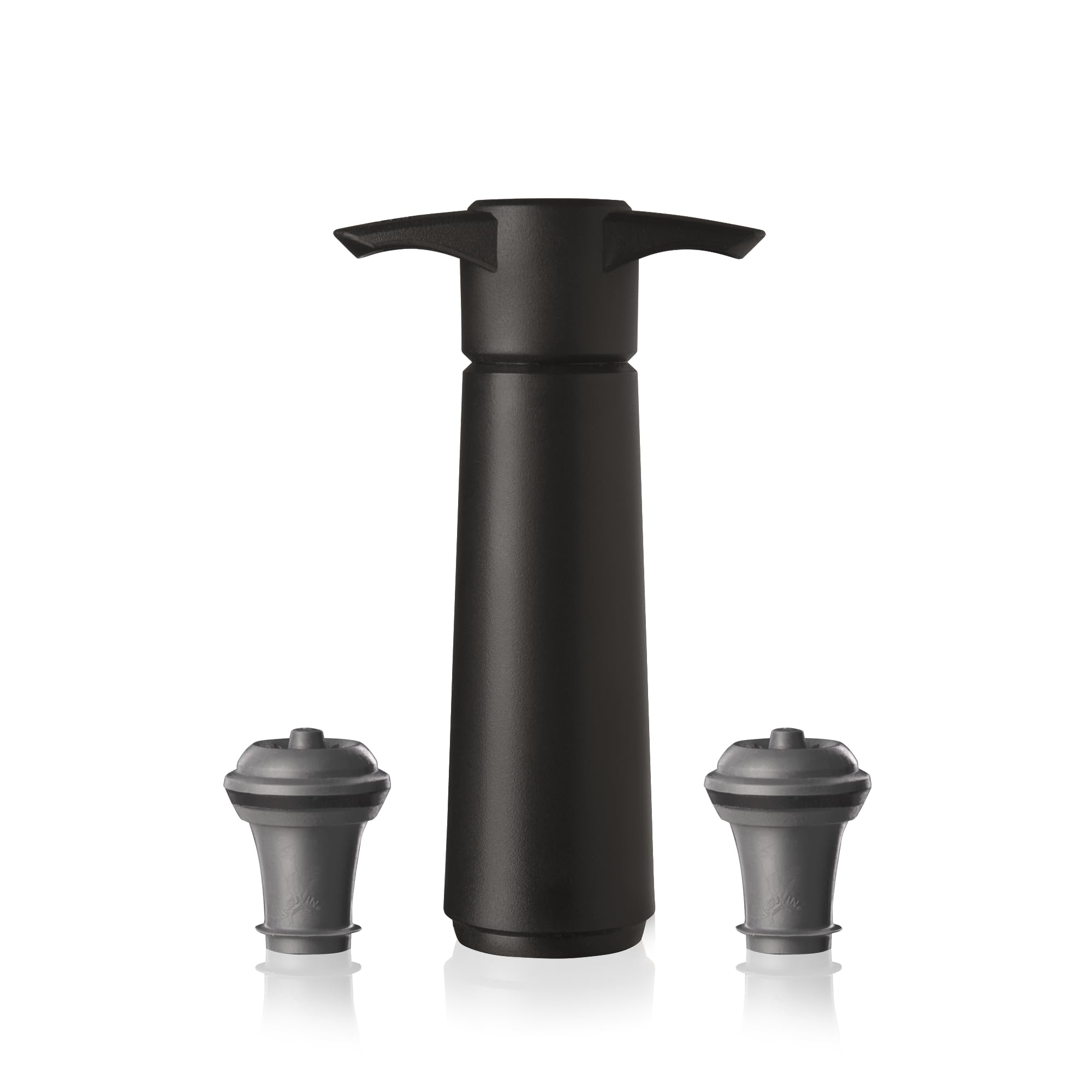 Vacu Vin pump front view showing compact black design and easy handling benefit