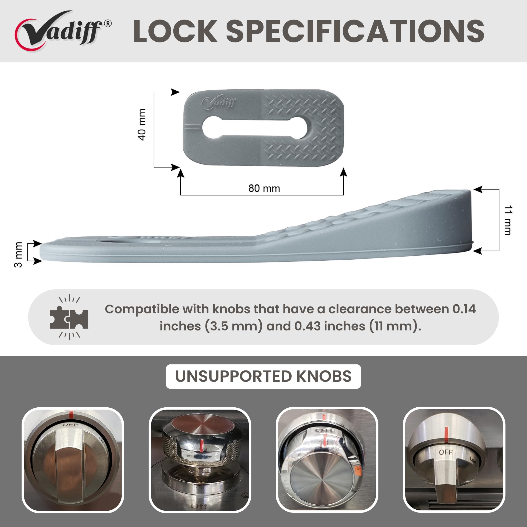 Vadiff color options display offering visual safety reminder and decor match