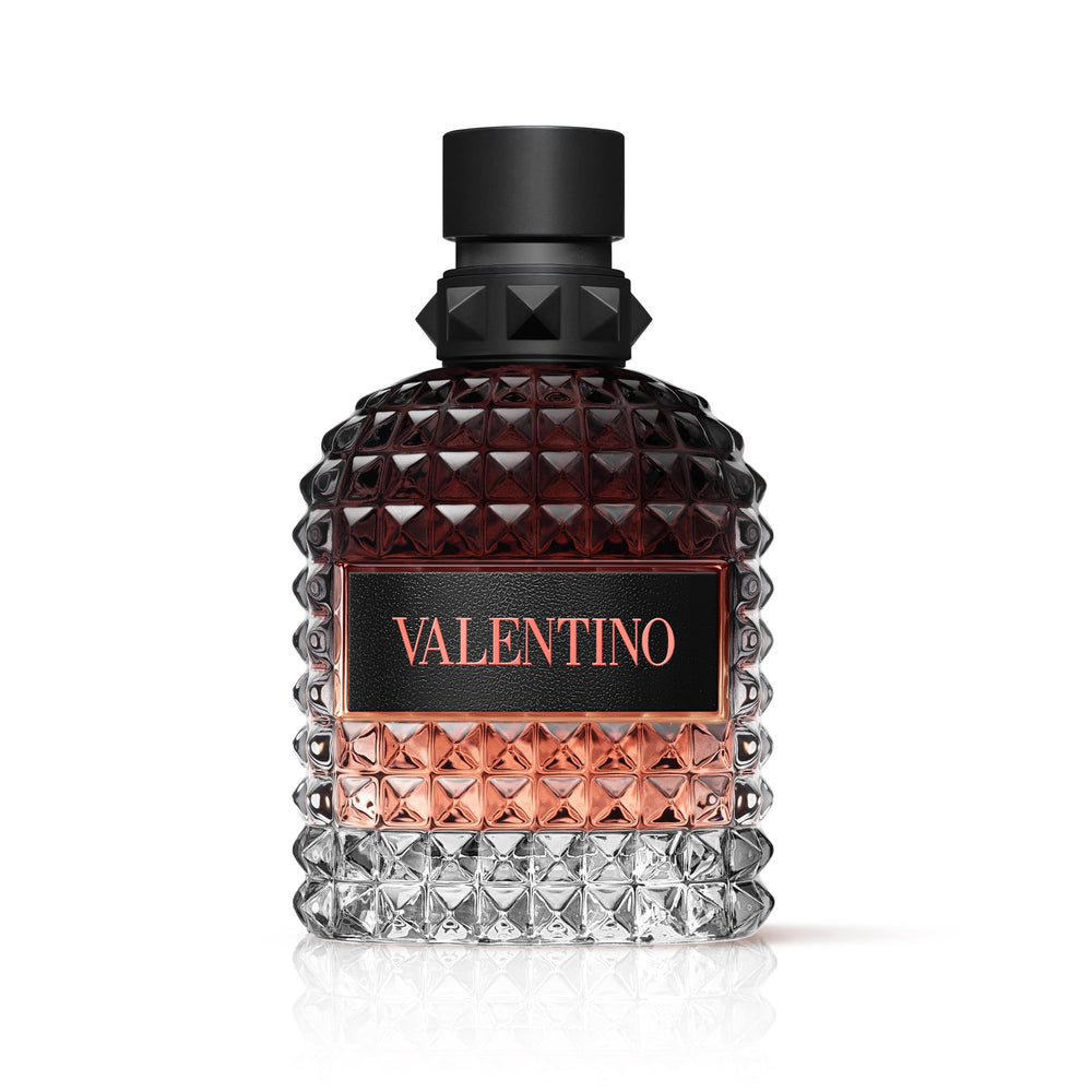 Valentino bottle front and box showing elegant packaging and authenticity benefit