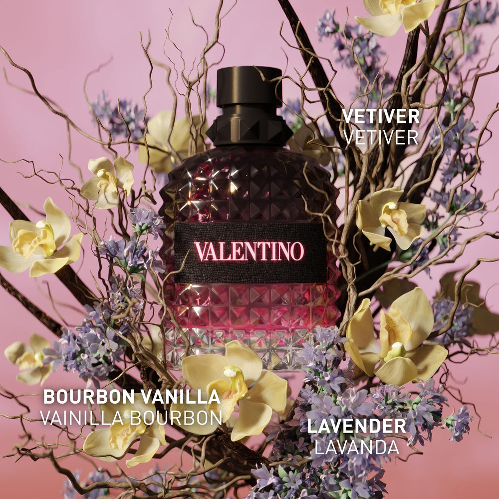 Valentino bottle with branded box highlighting authentic packaging benefit